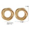 1 Pair Vintage Round Metal Fashion All-match Earrings for Women