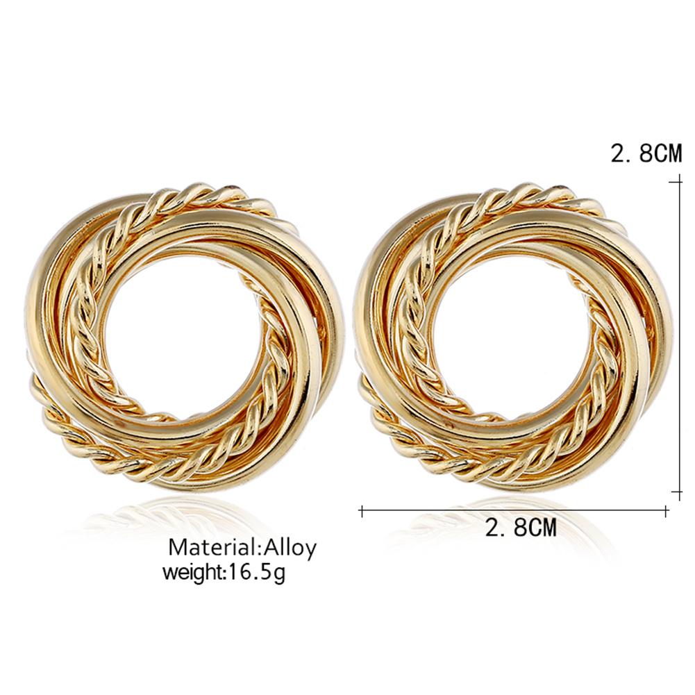 1 Pair Vintage Round Metal Fashion All-match Earrings for Women