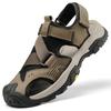 Leather Outdoor Shoes Summer Breathable Sandals, New Mesh Sandals Bag Head Anti-kick Beach Shoes Trendy Men's Shoes