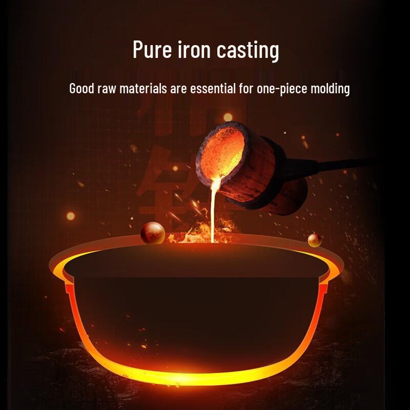 Supor 32CM Cast Iron Wok with Stand-up Lid