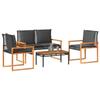 VidaXL Garden Lounge Set with Cushions 4 Pcs, Patio Seating, Furniture Set, Backyard Terrace Furniture 365858