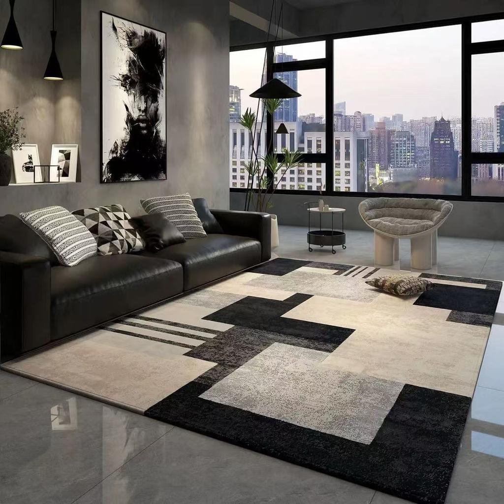 Light Luxury Geometric Large Carpets for Living Room Modern Decoration Home Bedroom Rug Soft Non-slip Coffee Tables Mat