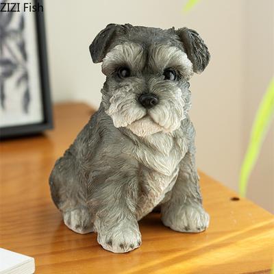 Simüle Köpek Modeli Yaratıcı Reçine Köpek Heykeli Dekorasyonu Yatak Odası Masaüstü Dekorasyonu Ev Dekorasyon Aksesuarları Doğum Günü Hediyesi