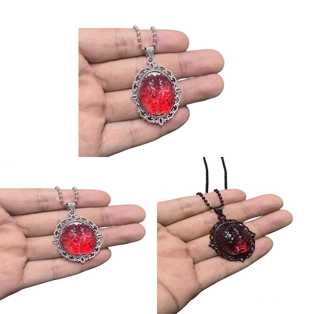 Gothic Heart Pendant Necklace With Alloy Material For Halloween Costume Accessory