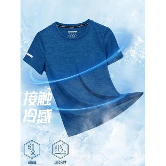 TACVASEN Sports T-shirt Mens Moisture-wicking Quick-dry Cool Running Tennis Training Wear