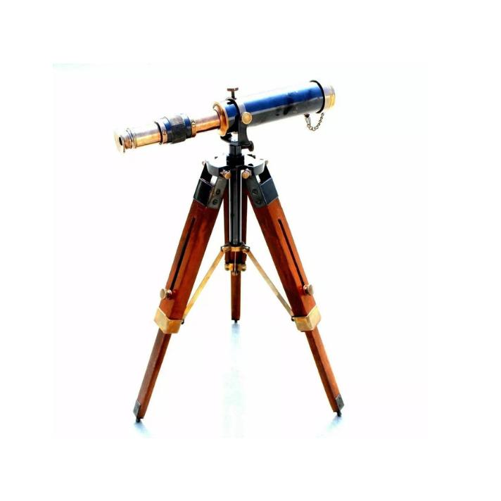 Neues 10 Zoll Messing Antik Handgefertigtes Teleskop Arbeitsfernrohr mit Stativständer