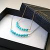 Stylish Magnetic Necklace for Luxury Jewelry Natural Power Made in Japan [MWJ TOKYO] Women, Turquoise, Silver, 32-Face Cut, Accessory, Stone, Stone,