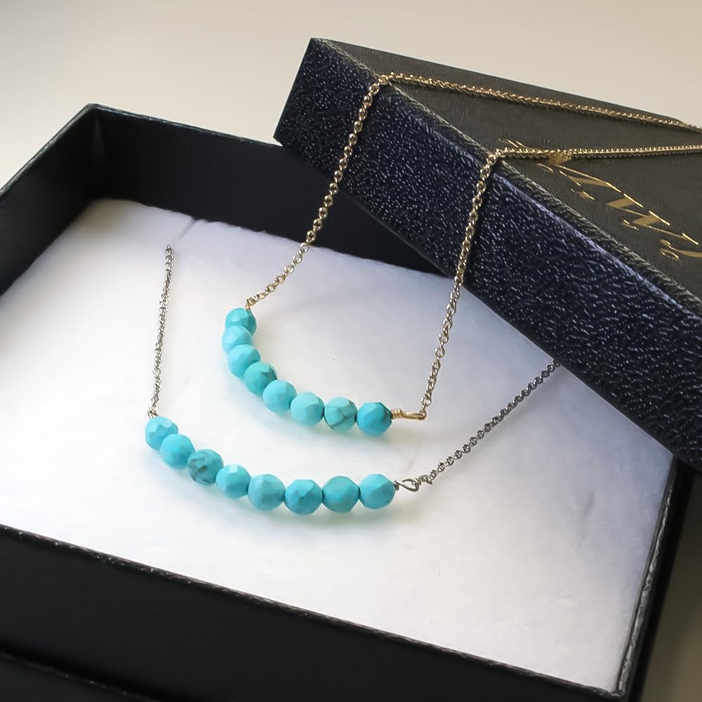 Stylish Magnetic Necklace for Luxury Jewelry Natural Power Made in Japan [MWJ TOKYO] Women, Turquoise, Silver, 32-Face Cut, Accessory, Stone, Stone,