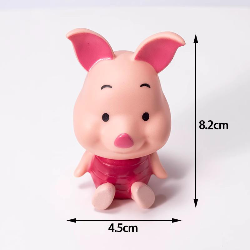 Winnie the Pooh Cake Topper Set: Cute Tigger & Piglet Cartoon Figures for Children's Birthday Cakes