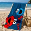 Elmo And Cookie Sesame Friends Beach Towel, Super Soft Microfiber, Perfect Gift for Her/Him, Birthday, for Pool, Beach, Travel, Decor Beach Party
