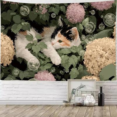 Big Kawaii CAT Tapestry Bedroom Dormitory Anime Wall Hanging Girl Atmosphere Home Decoration