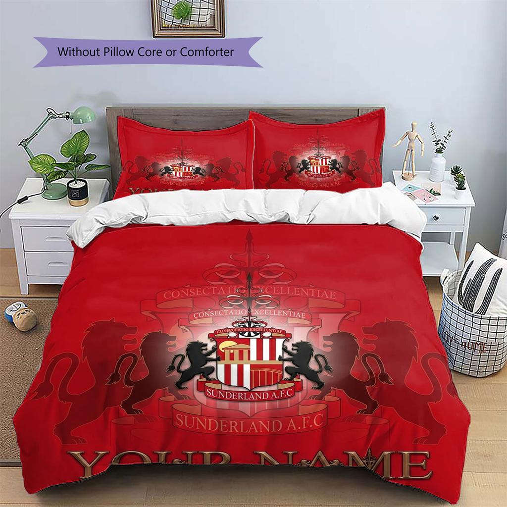 Sunderland A.F Custom Name Pattern Bedding,Quilt Set Quilt Cover Pillowcase Home Birthday Gift(1 * duvet cover + 2 * pillowcase, without core)
