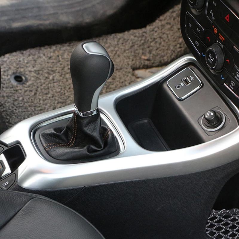 My Good Car ABS Chrome Internal Gear Shift Panel Protective Frame Cover Trim Sticker for Jeep Compass 2017 2018 Accessories