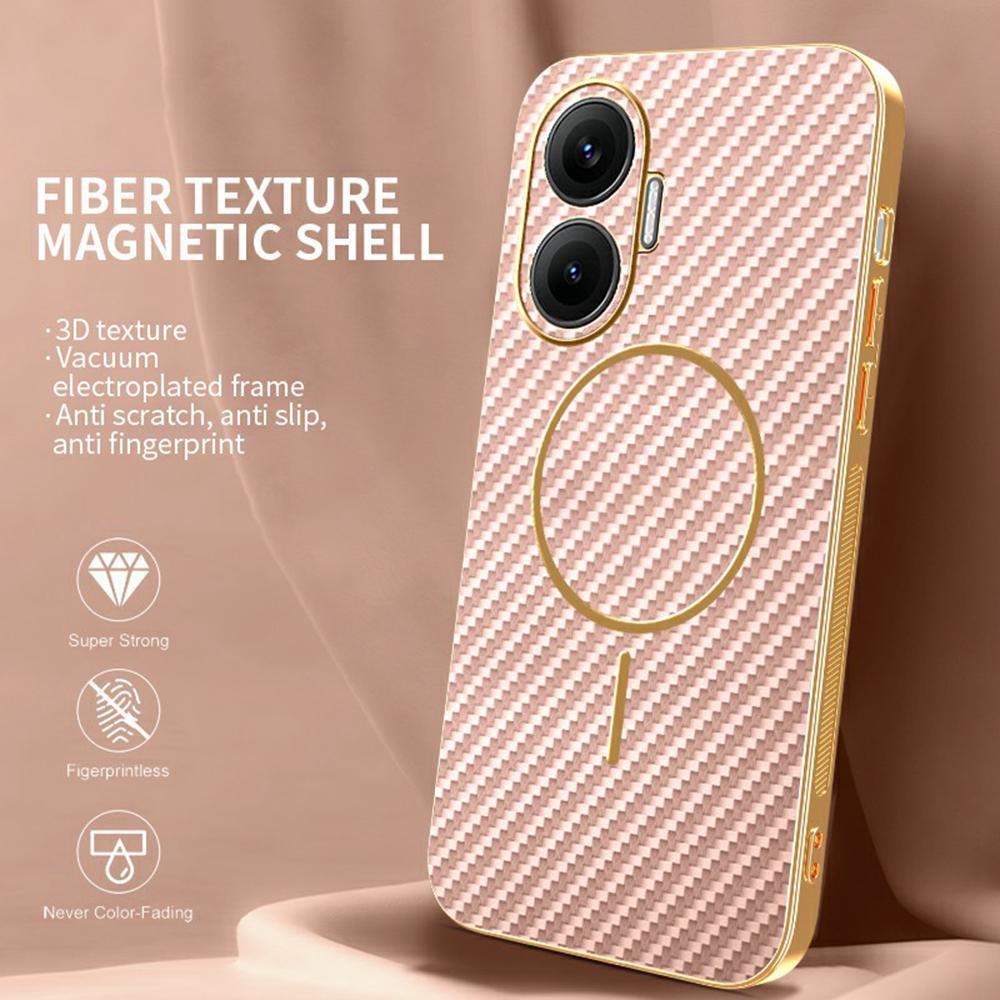For Xiaomi Redmi Turbo 4 Pro 5G/Poco F7 5G Phone Case Carbon Fiber Textured Electroplated TPU Back Cover