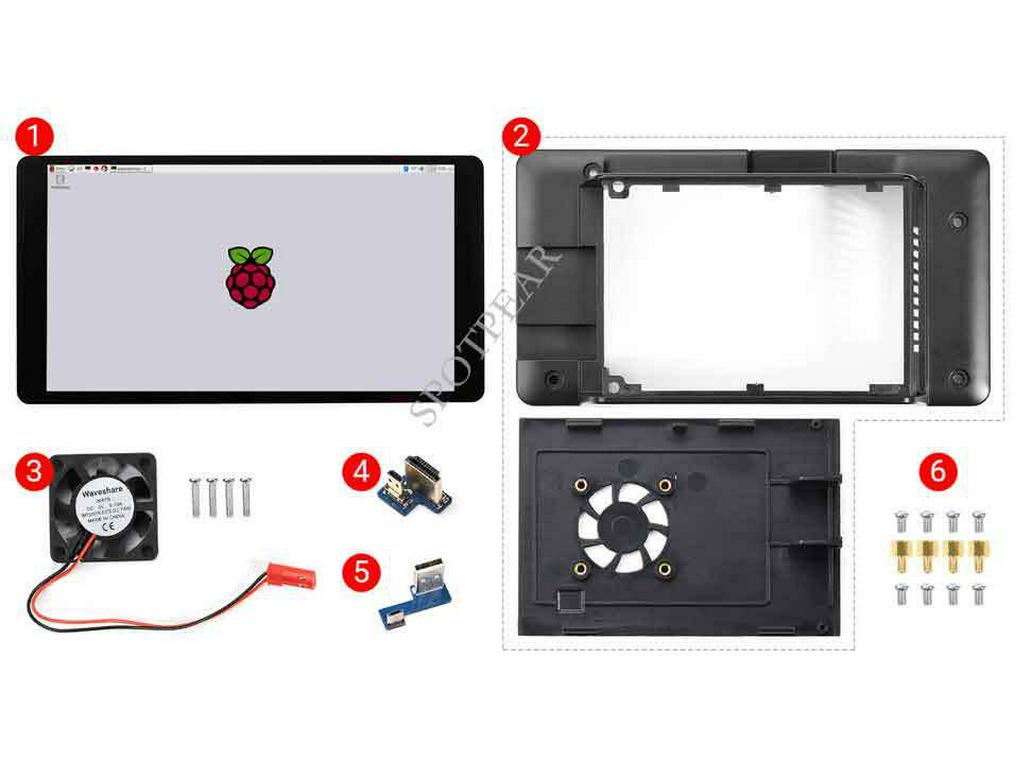 5,5-Zoll AMOLED Kapazitiver Touchscreen für Raspberry Pi, 1080x1920 Auflösung, HDMI, mit Gehäuse