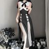 Sexy Slim One-piece Nun Stage Performance Suit COS Long High Split Cosplay Live Streaming Host Outfit