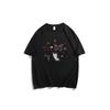 Flower gray American ins trendy brand butterfly short-sleeved T-shirt women's summer new pure cotton design sense niche fat MM top