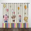 3D Digital Printing Explosive Cartoon Curtain Cute Animals Boy Children's Kids Room Bedroom Balcony Bay Window Thin Curtain 2pcs