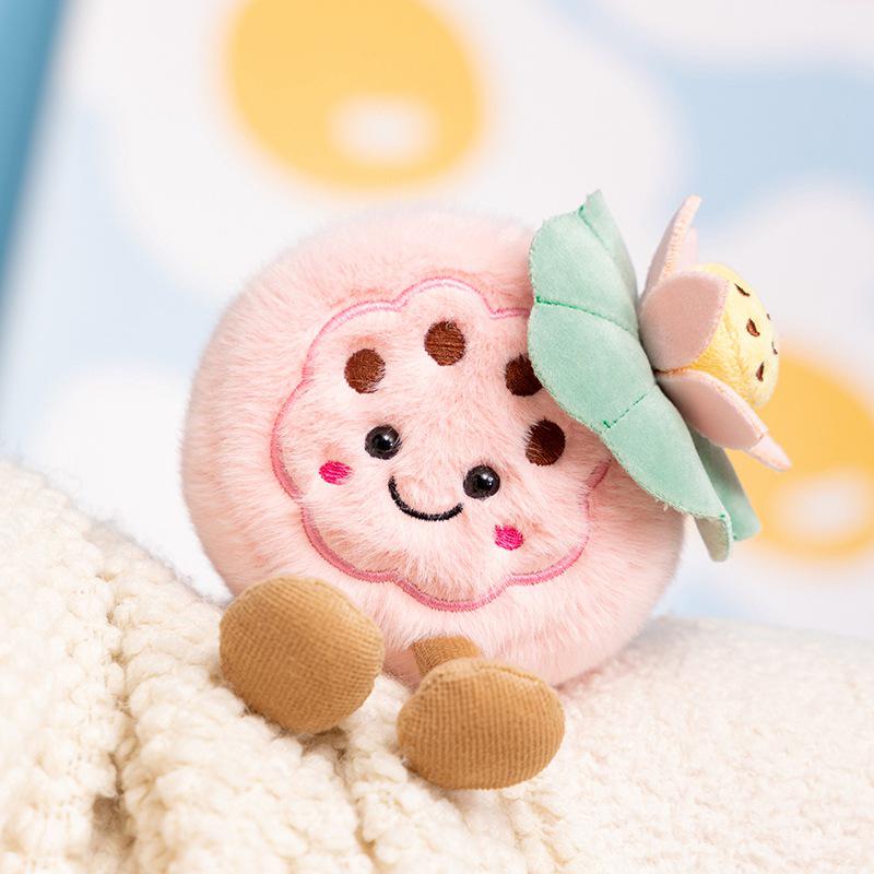Creative Lotus Doll Plush Keychain - Simulation Lotus Seedpod Ornament for Bags and Cars