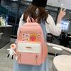 School bag four-piece female backpack fashion student large capacity backpack backpack student schoolbag
