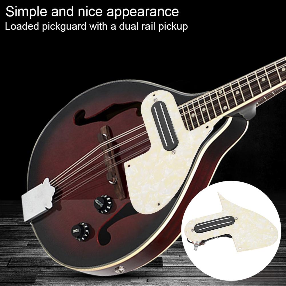 Dual Rail Mandolin Pickguard Loaded Prewired Pickup A500k B500k Potentiometer (Yellow)