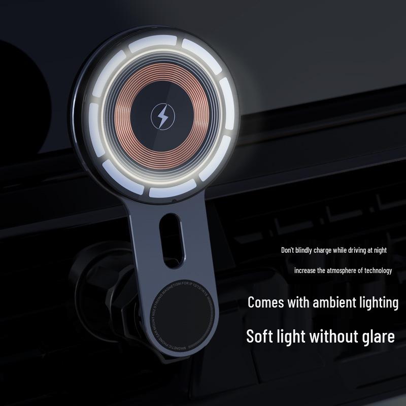 Carregador de Carro Sem Fio Magnético de 15W para Dispositivos Apple