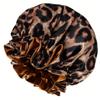 1PC Hair Bonnet Printed Leopard Double Layer Satin Splicing Hair Bonnet For Sleeping For Curly And Straight Hair