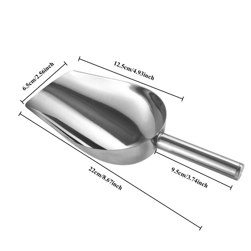 Thickened Stainless Steel Ice Shovel, Flour Shovel, Multi-purpose Shovel, Household Food Shovel, Milk Tea Shop Ice Cube Shovel