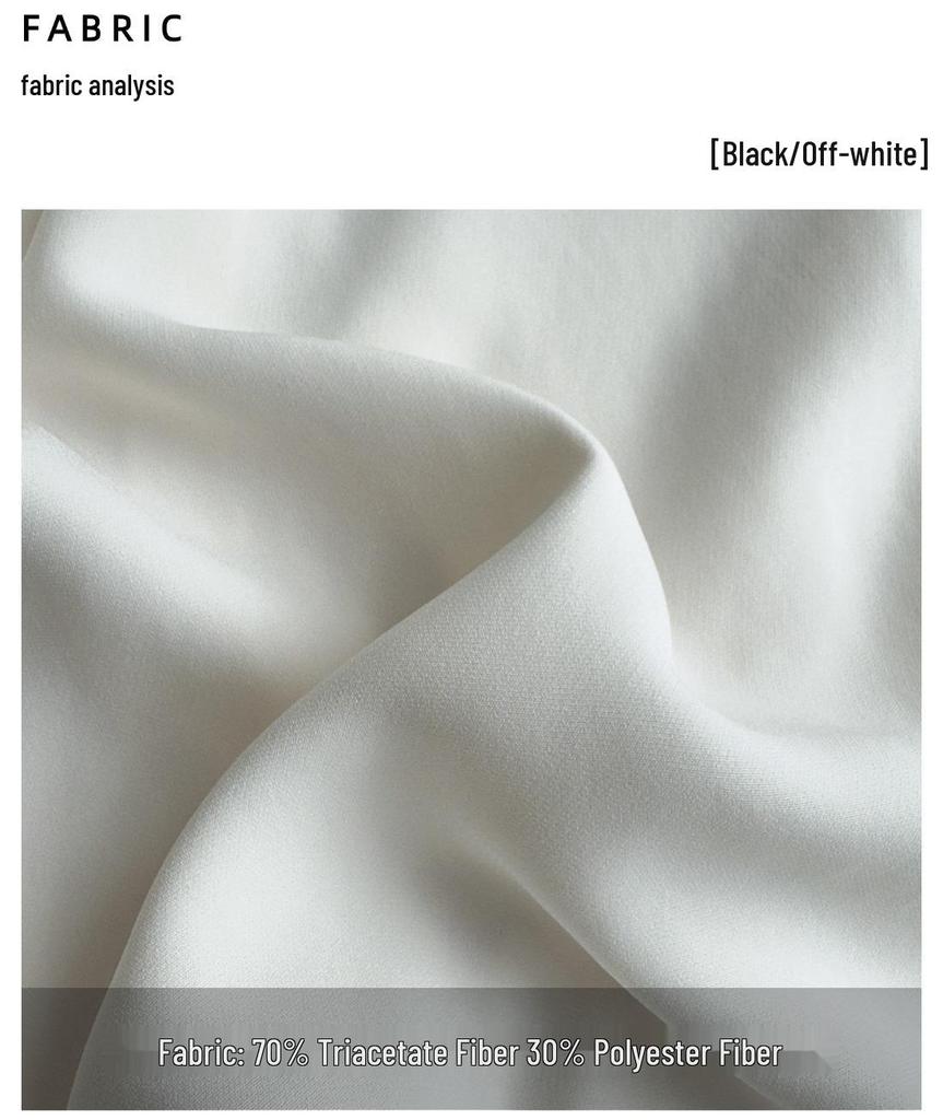 Elegant High-End V-Neck Sleeveless Dress for Women - Spring/Summer Three-Tone Acetate Wide Flare Skirt