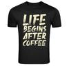 Life Begins After Coffee Quote Typography Graphic T-Shirt