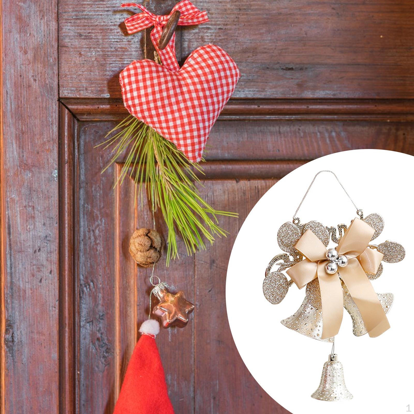 

Рождественский колокольчик с бантом, домашний рождественский подвесной орнамент для общежития, камина 20x15cm