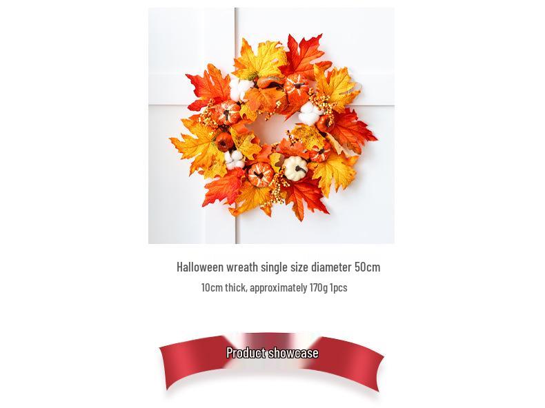 2026 Autumn Halloween Berry Pumpkin Wreath, Home & Door Decoration Vine Ring for Thanksgiving