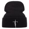 Cross Embroidery Men'S And Women'S Cold-Proof Knitted Hats Women'S Autumn And Winter Warm Wool Hats