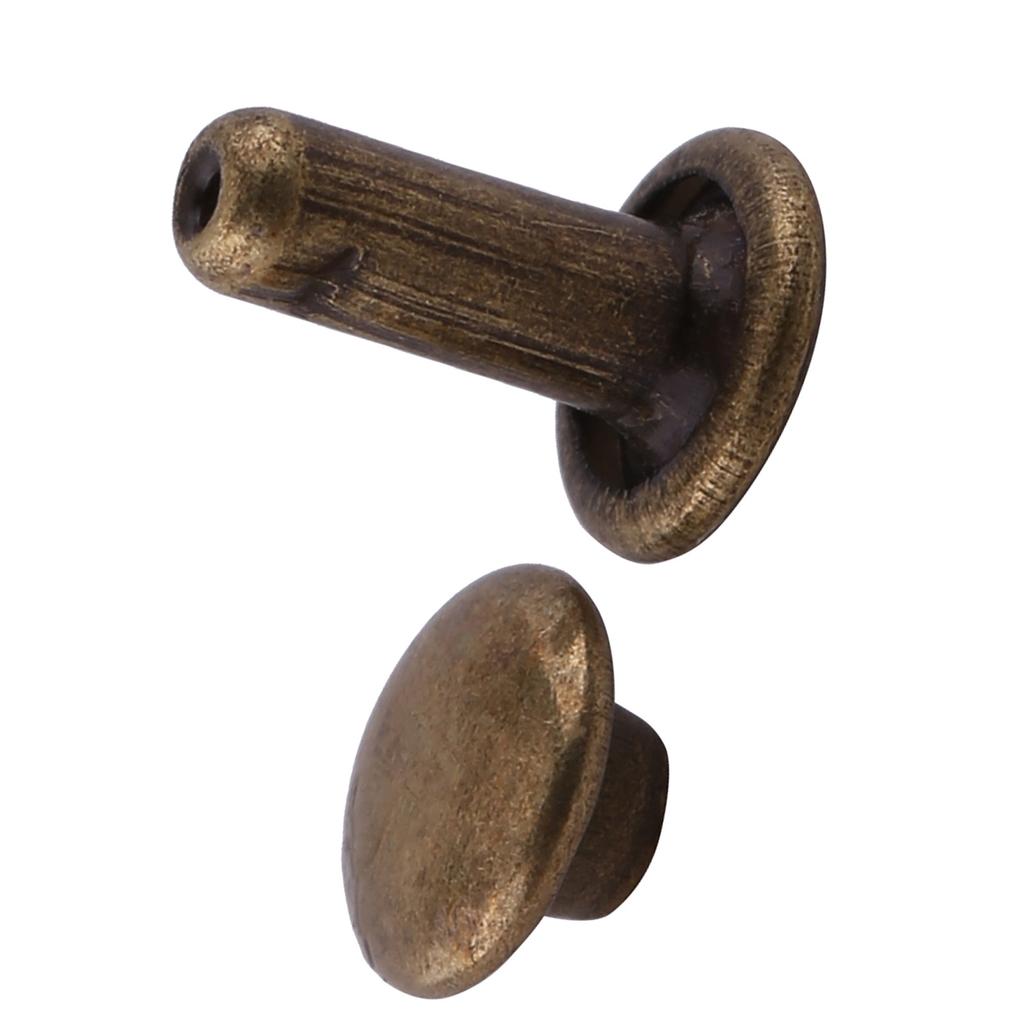 100pcs Double   Rivet Tubular Metal Leather Craft Repairs Studs Decoration