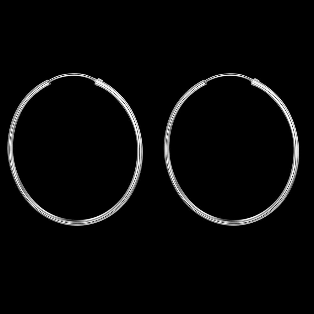 925 Silver Large Circle Hoop Earrings For Women's Wedding Fine Fashion Jewelry Accessories