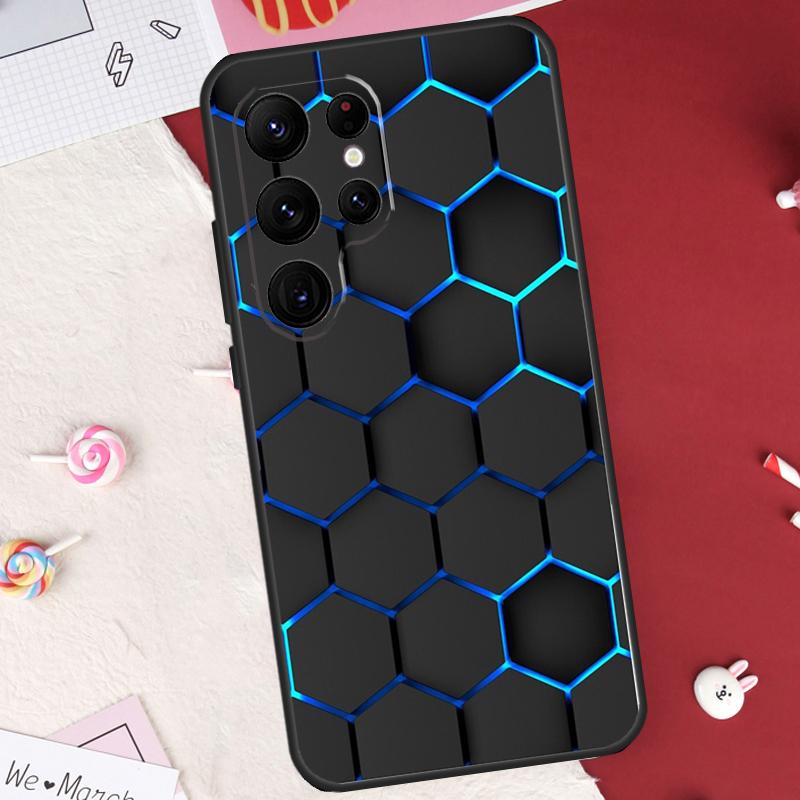 Carbon Fibre Neon honeycomb Case For Samsung Galaxy S26 Ultra S20 S21 S22 S23 S24 S25 Ultra S10 Plus S25 FE Cover Shell