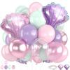 10inch 40pcs Mermaid Balloons Metallic Purple Green Confetti Balloons for Girls Under The Sea Themed Birthday Party Decoration 5