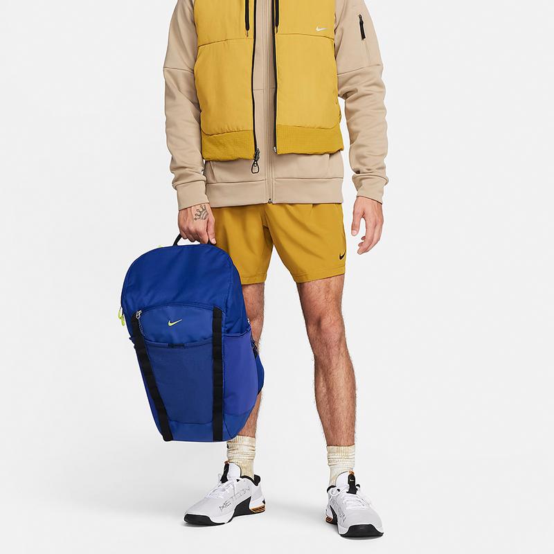 Nike Polyester Backpack Regular Unisex Dark Royal Blue & Black & Atomic Green Casual DJ9677-455