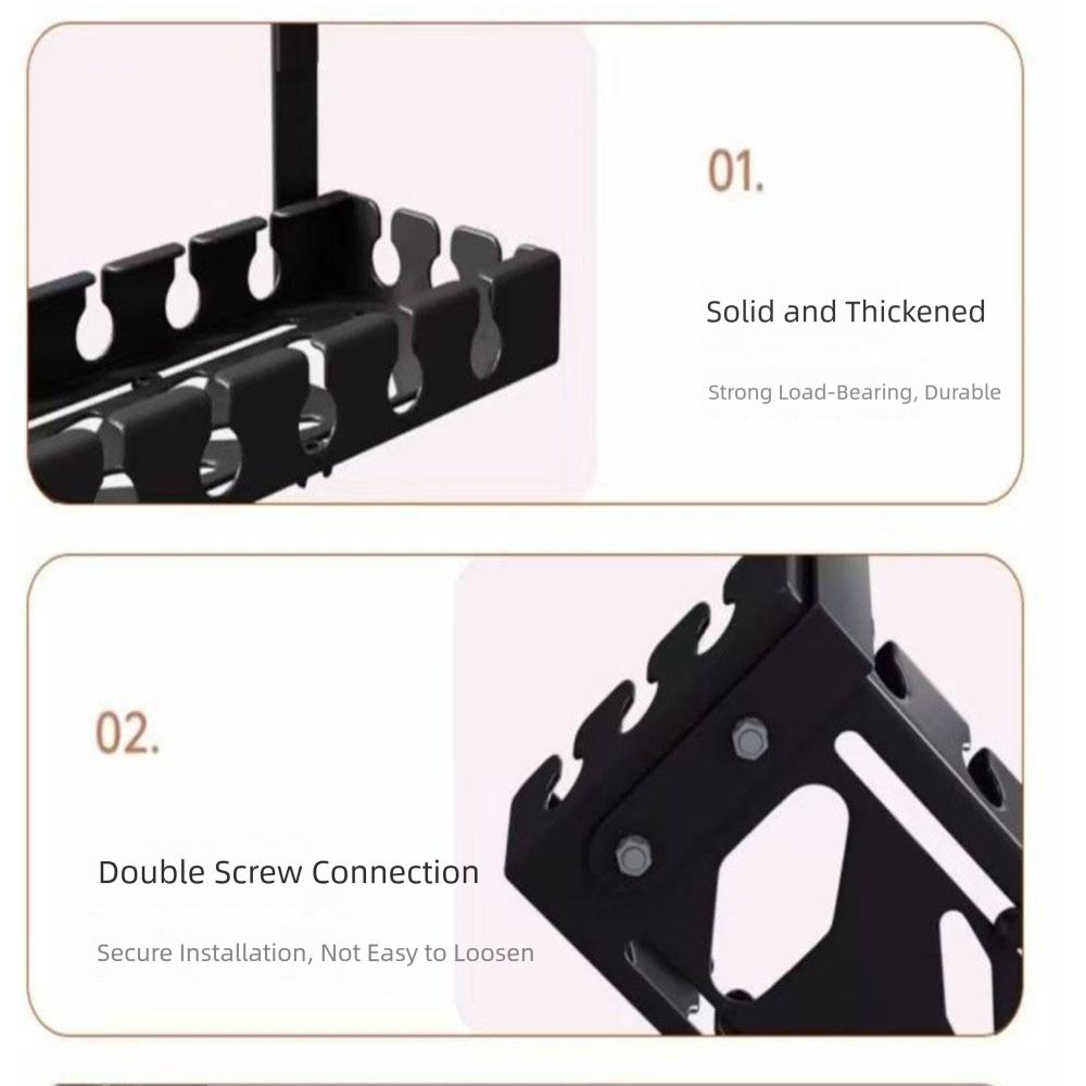 No Drilling Cord Hider Raceway Sturdy Cable Tray Hanging Shelf Power Strip Cord Holder  Office