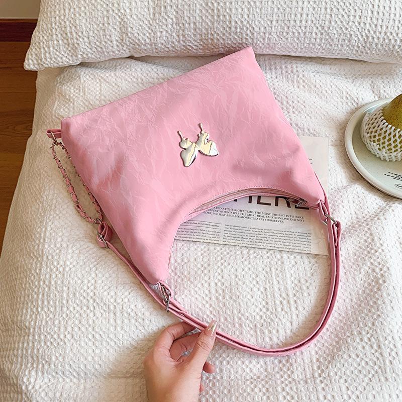 

Большая сумка на плечо с текстурой бабочки - Женская универсальная сумка-тоут на весну/лето 2024 розовый