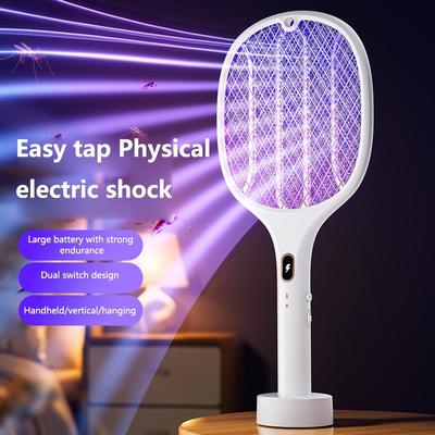 Electric Mosquito Swatter 3 In 1 Multi Functional Portable Handheld USB Rechargeable Mosquito Killer Triple-layer Mesh