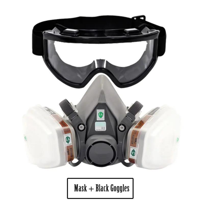 7v1 6200 Plynový respirátor Polomaska ​​s protiprachovou maskou pro malování Stříkání Organické výpary Chemický filtr Bezpečnost práce