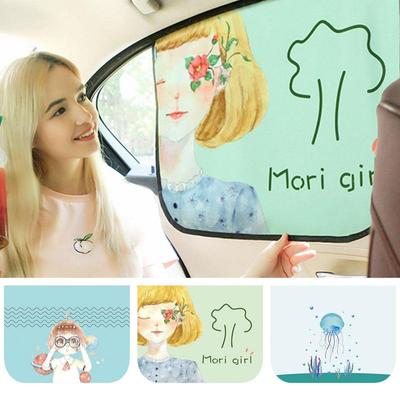 Auto Vorhang Magnetisch Auto Seitenfenster Sonnenschutz Cartoon Mädchen Auto Innendekorationen SUV Hinten Seite Auto Fenster Sonnenschutz Abdeckung