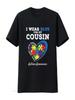 I Wear Blue For My Cousin Autism Awareness Day Girls Boys T Shirt Vintage Washed Designer Clothes Breathable Stretched Soft