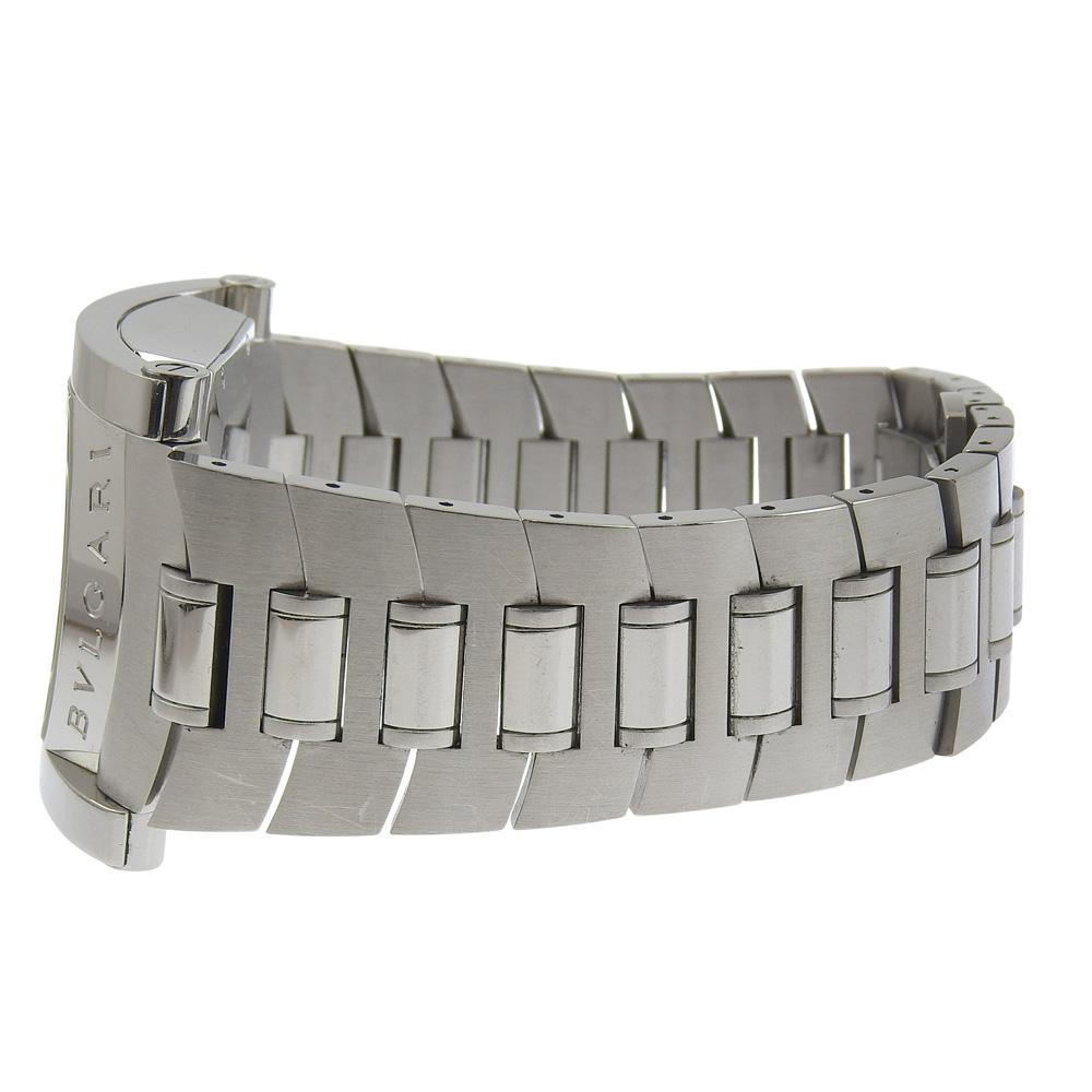 BVLGARI Assioma Watches AA48S Silver blackDial Stainless Steel Mechanical Automatic Analog display mens Used