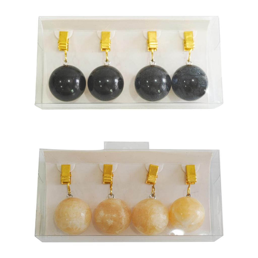 4Pcs Tablecloth Weights with Rust Resistant Clip Table Cover Pendant Stones for Flags Outdoor Party Garden Family Dinner Desk