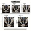 Set Of 2 Black White Curtain Panels Floral Butterfly Window Drapes Golden Accent Relief Design Semi Ligh Elegant Curtains Light Filtering Made