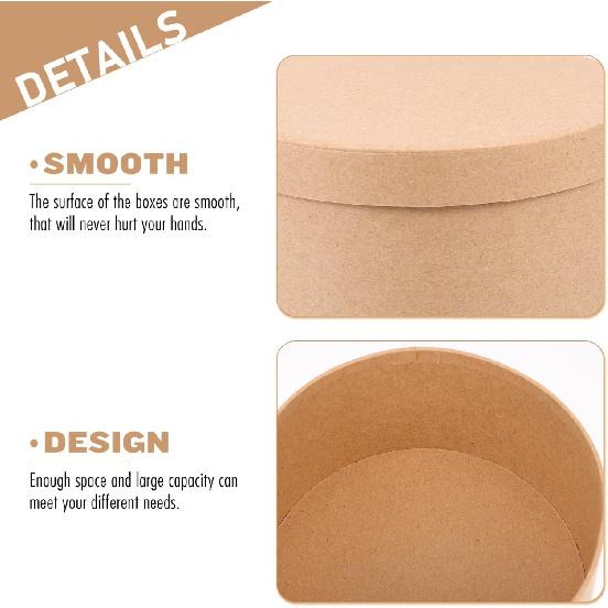 5 Pack Round Kraft Paper Cookie Boxes with Lids Cake Boxes Desserts Packaging Containers for Cupcakes, Candy,Muffin and Chocolate, 5.51x5.51x2.95