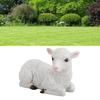 Resin Sheep Ornament Multipurpose Cute Vivid Fine Crafted Waterproof Garden Sheep Statue for Outdoor Indoor