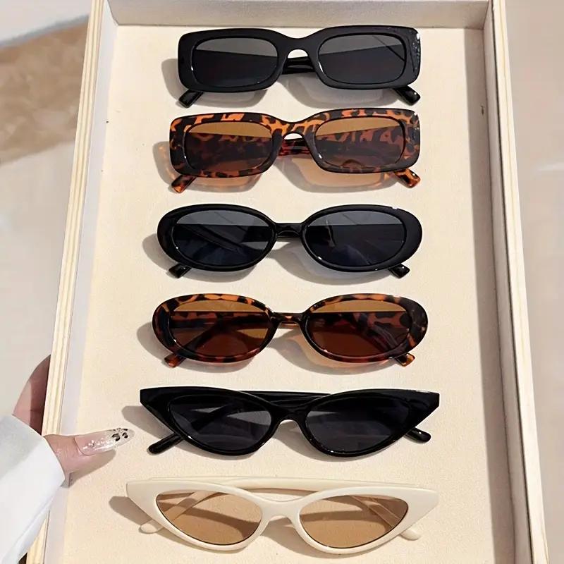 

6Pcs Women s Fashion Glasses Set Durable Pc Frame, Leopard Print Decorative Glasses Daily Decoration Gift Set